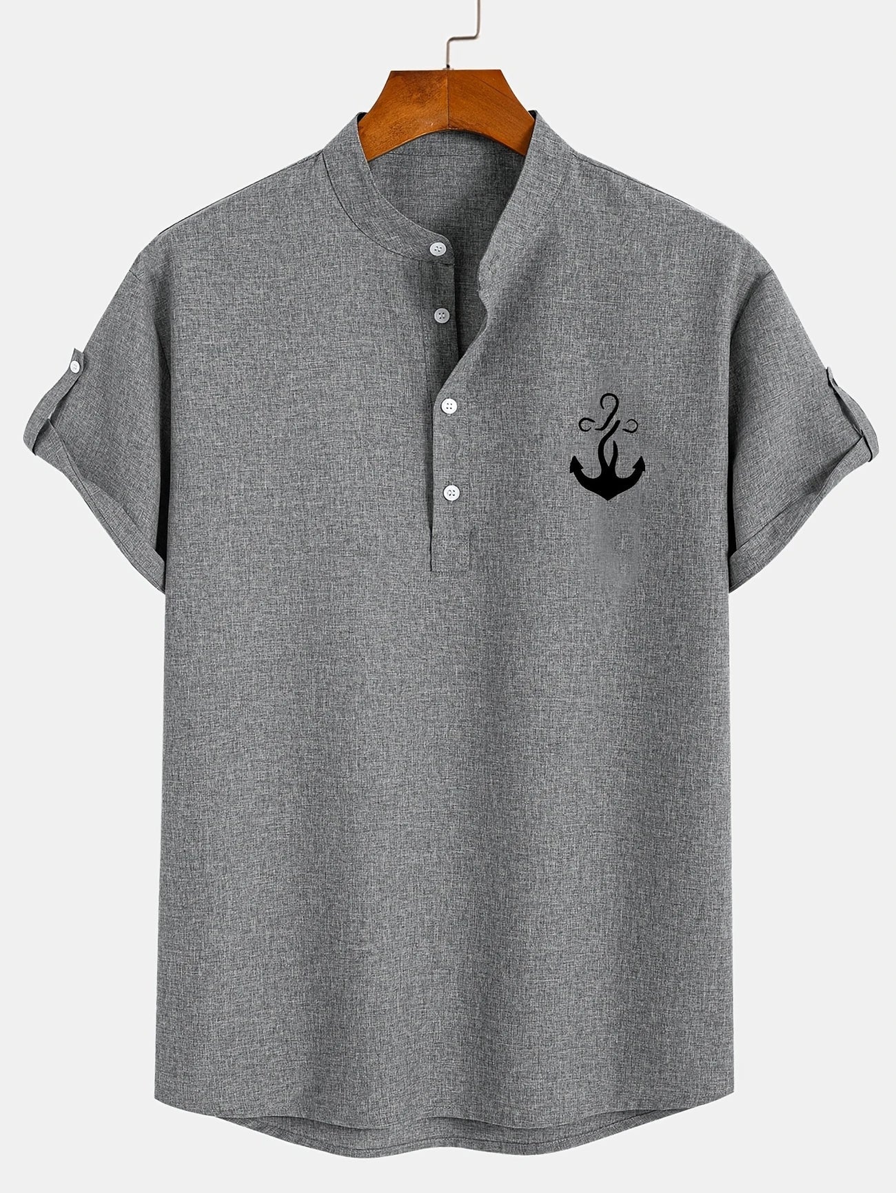 Nova | Camisa elegante de manga corta con cuello alto