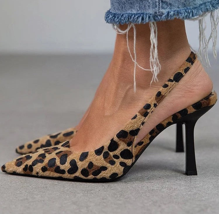 Avery™ | Zapatos de tacón D'Orsay con estampado de leopardo