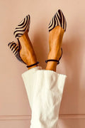 Keren™ | Zapatos de tacón de punta con estampado de cebra