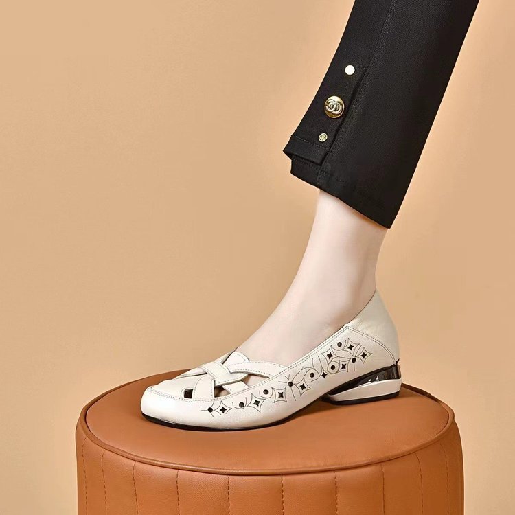 Zapatos de cuero sin cordones de diseño transpirable