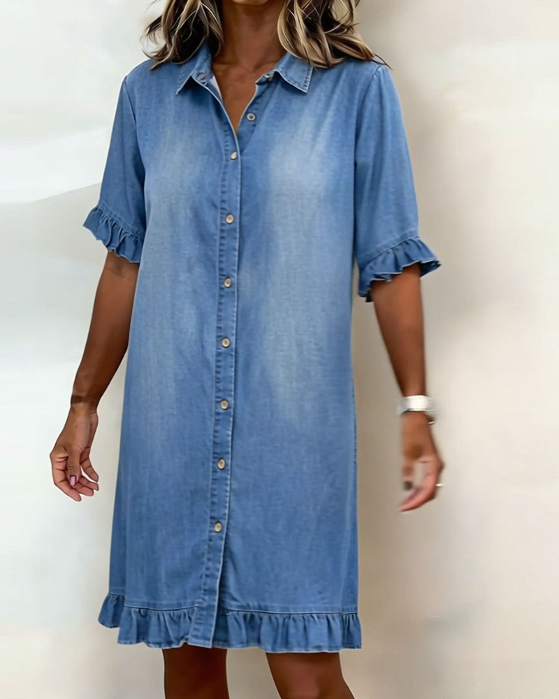 María | Vestido vaquero cómodo con favorecedores pliegues