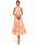 Sofía | Vestido halter con estampado acuarela