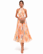 Sofía | Vestido halter con estampado acuarela