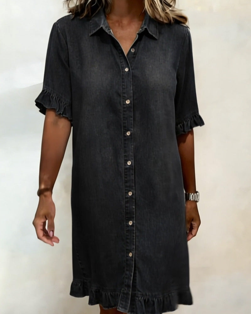 María | Vestido vaquero cómodo con favorecedores pliegues