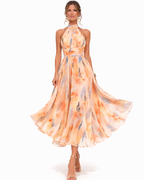 Sofía | Vestido halter con estampado acuarela