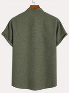 Nova | Camisa elegante de manga corta con cuello alto