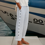Caitlin | Pantalones elegantes de rayas con botones