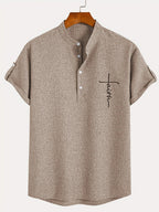 Nova | Camisa elegante de manga corta con cuello alto