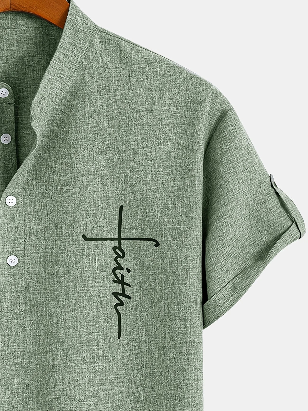 Nova | Camisa elegante de manga corta con cuello alto