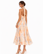 Sofía | Vestido halter con estampado acuarela