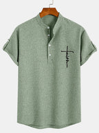 Nova | Camisa elegante de manga corta con cuello alto