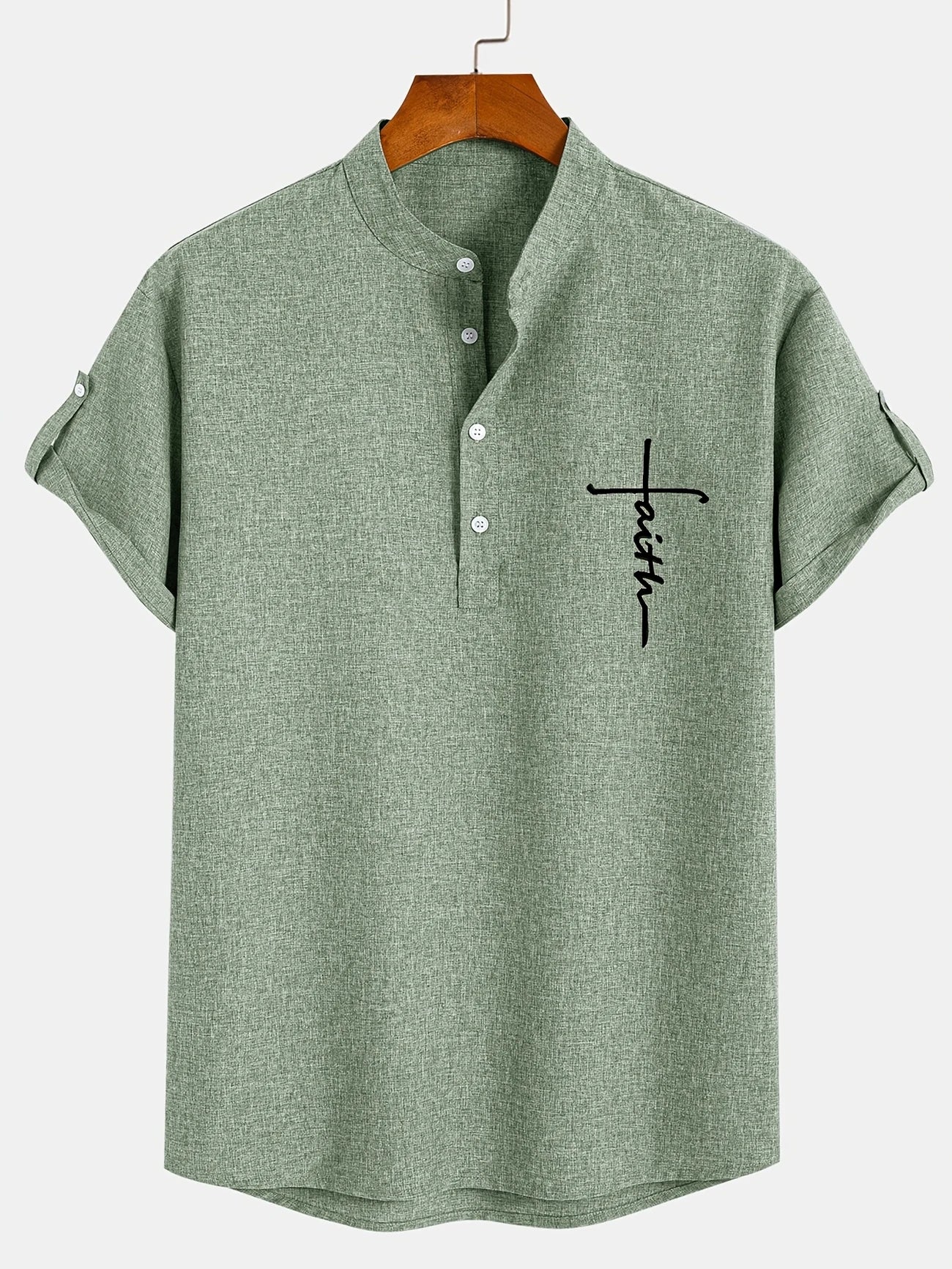 Nova | Camisa elegante de manga corta con cuello alto