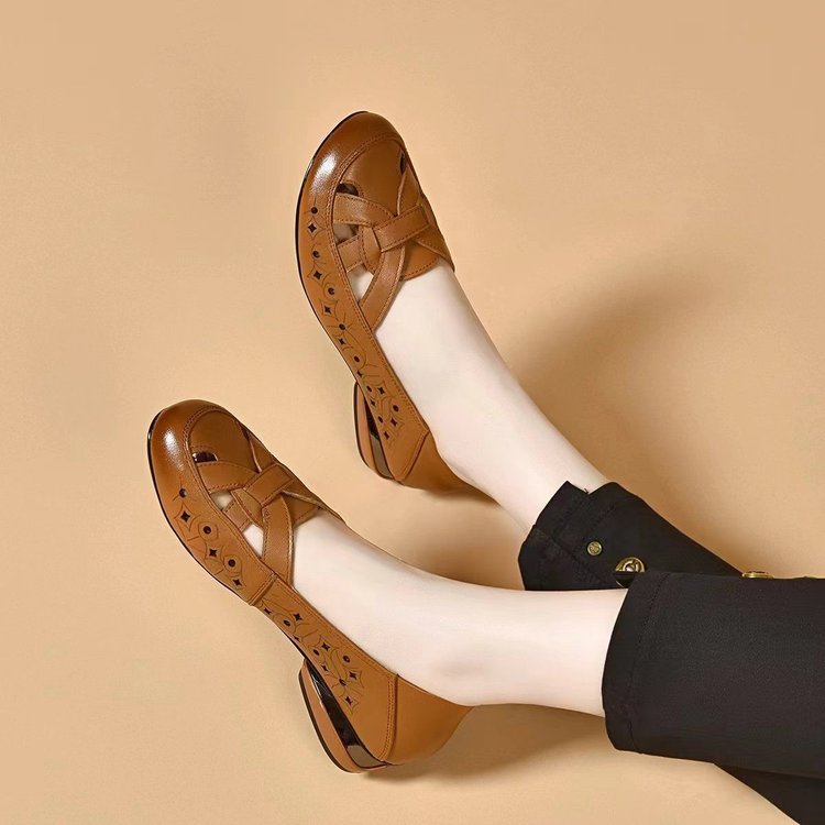 Zapatos de cuero sin cordones de diseño transpirable