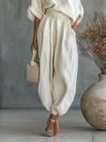 Conjunto de lino para mujer en color blanco roto