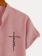 Nova | Camisa elegante de manga corta con cuello alto