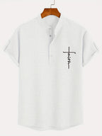 Nova | Camisa elegante de manga corta con cuello alto