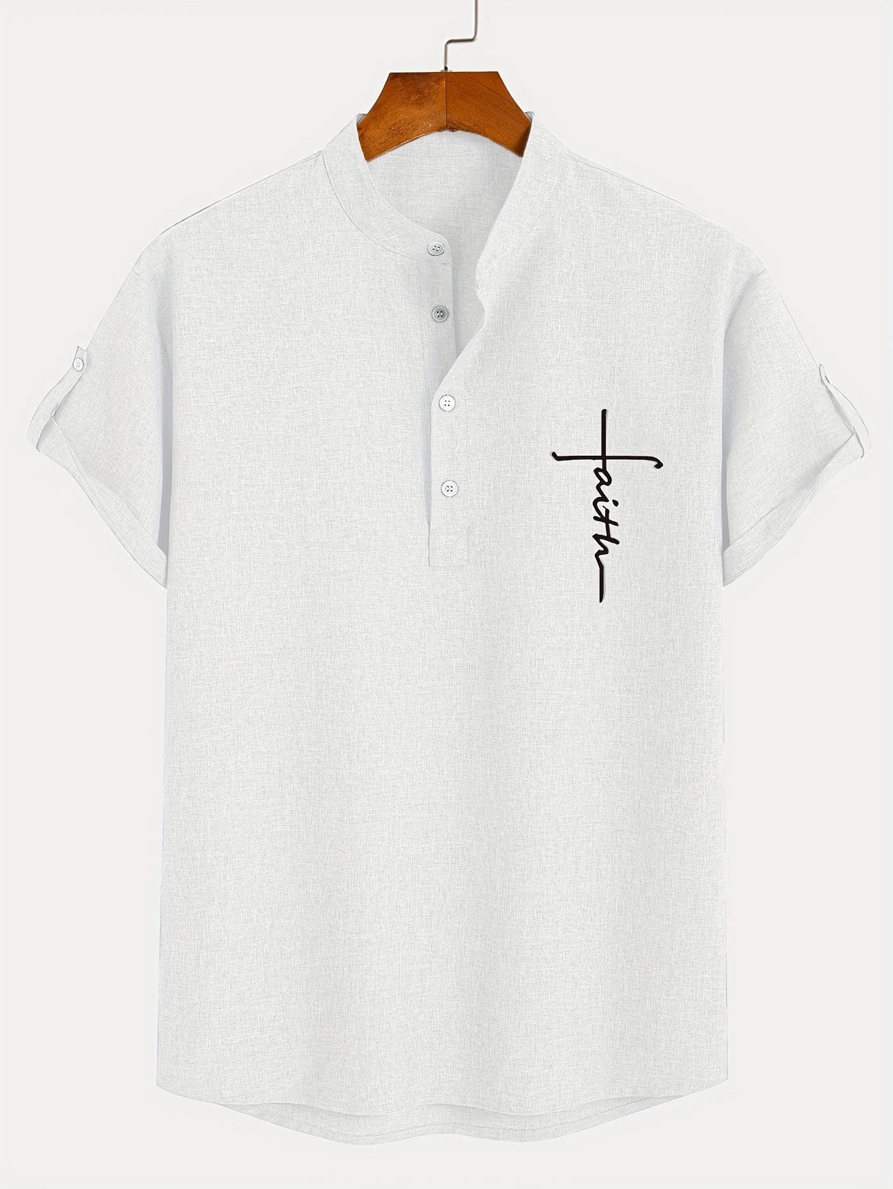 Nova | Camisa elegante de manga corta con cuello alto