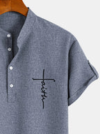 Nova | Camisa elegante de manga corta con cuello alto