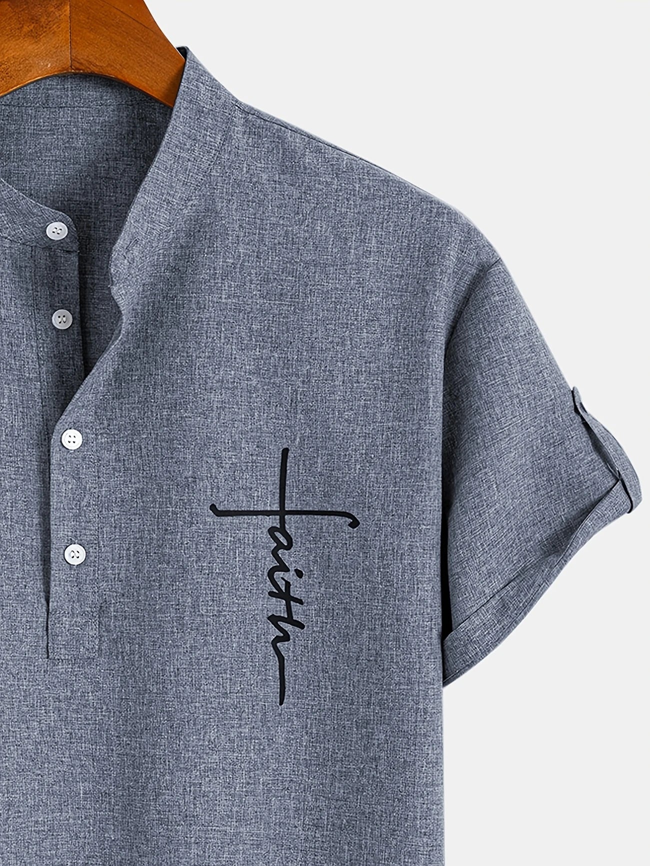 Nova | Camisa elegante de manga corta con cuello alto
