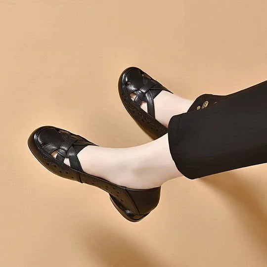 Zapatos de cuero sin cordones de diseño transpirable