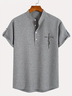 Nova | Camisa elegante de manga corta con cuello alto