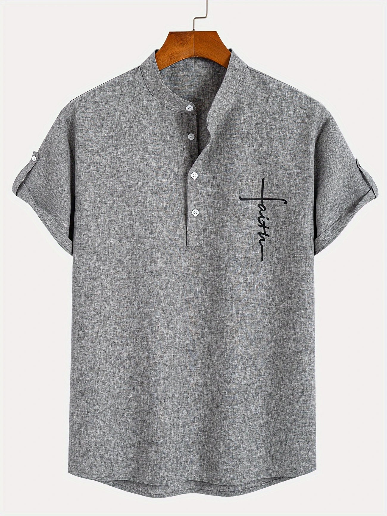 Nova | Camisa elegante de manga corta con cuello alto