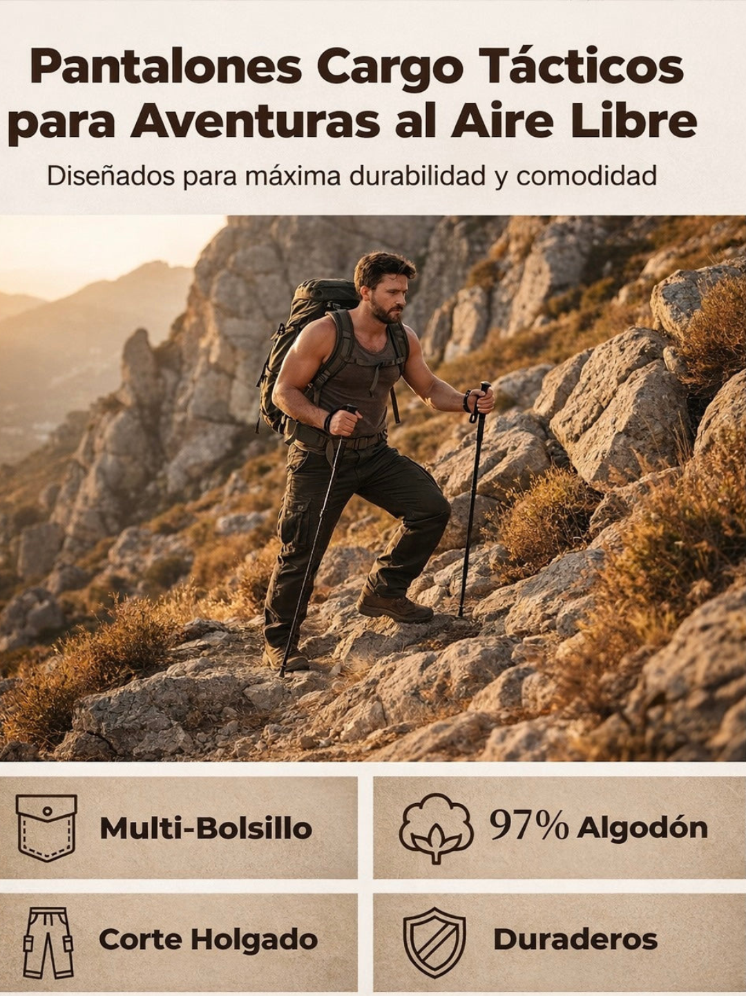 Hugo - Pantalones tácticos cargo