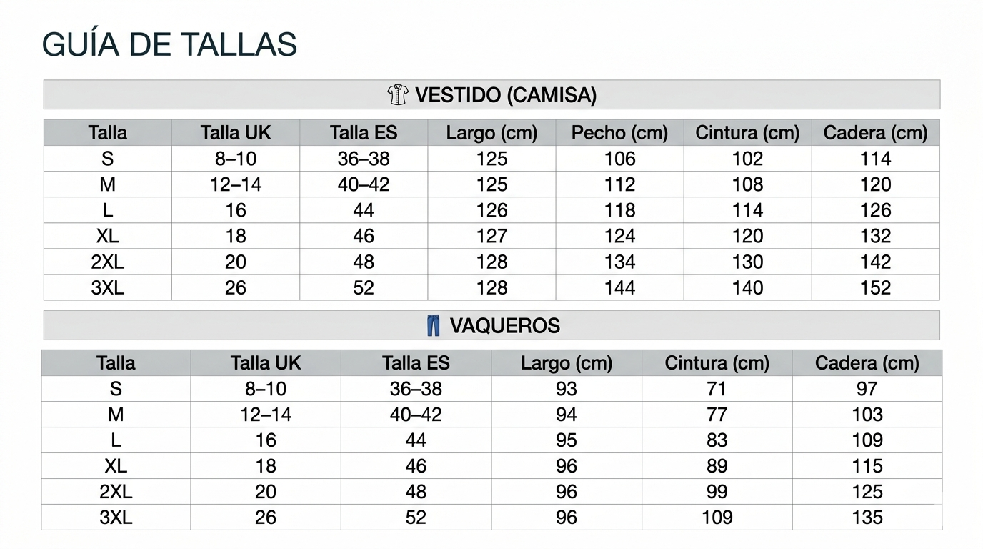 Guía de tallas