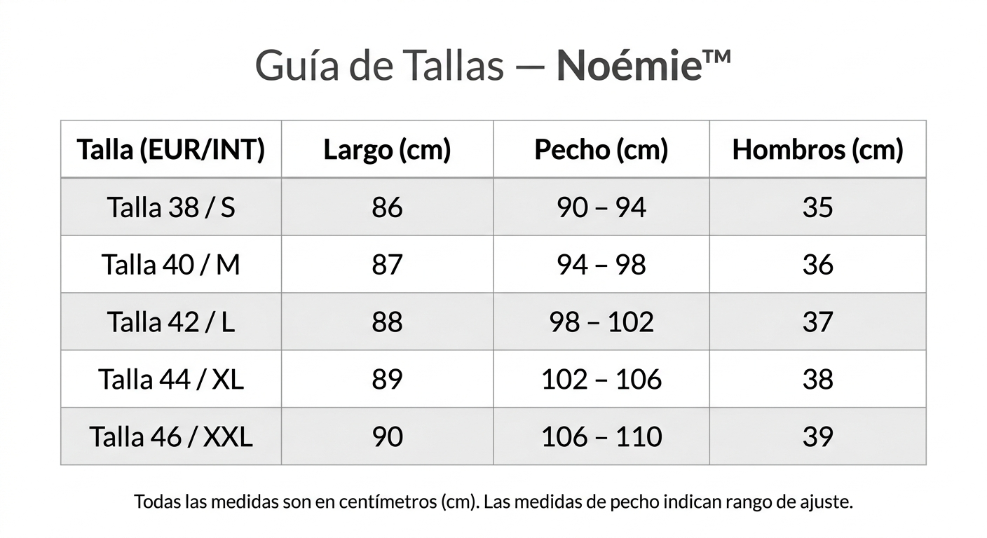 Guía de tallas