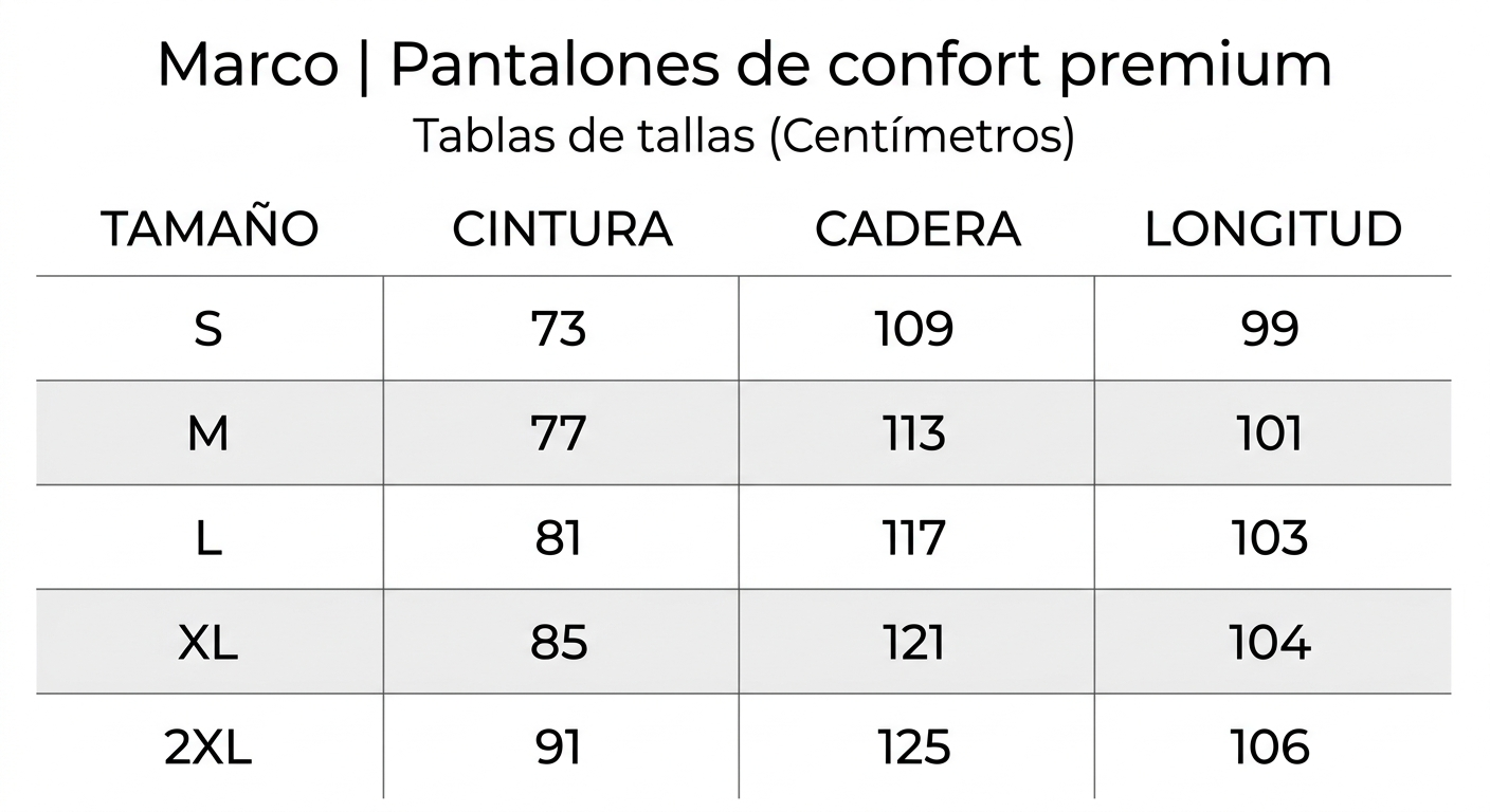Guía de tallas