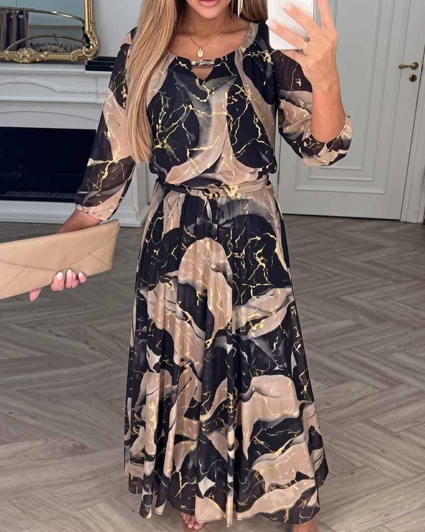 Vestido de gasa estampado