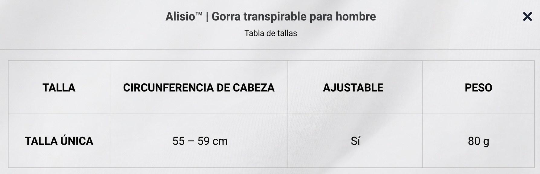 Guía de tallas