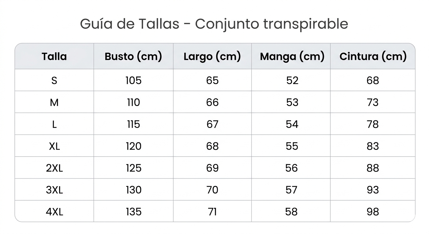 Guía de tallas