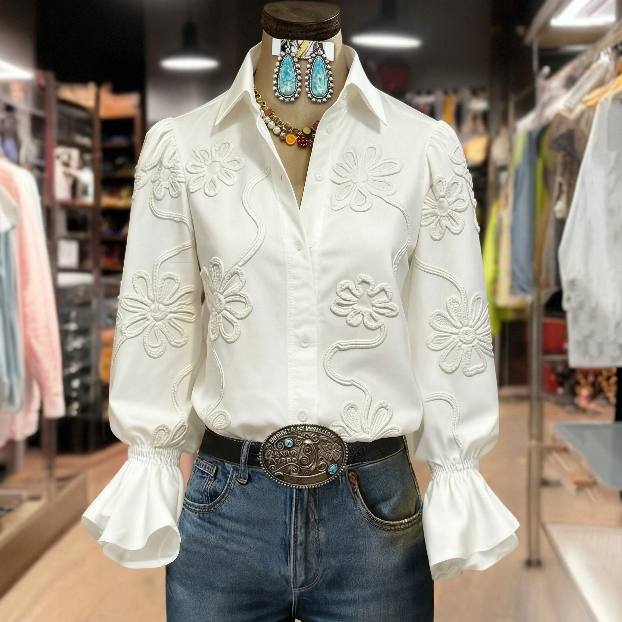 Blusa casual con estampado floral