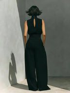 Elena – conjunto minimalista de top sin mangas y pantalón ancho de algodón y lino