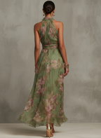 Livia | Vestido largo halter floral