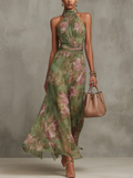 Livia | Vestido largo halter floral