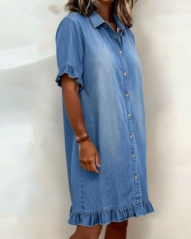María | Vestido vaquero cómodo con favorecedores pliegues