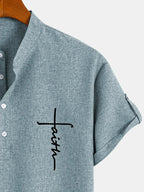 Nova | Camisa elegante de manga corta con cuello alto
