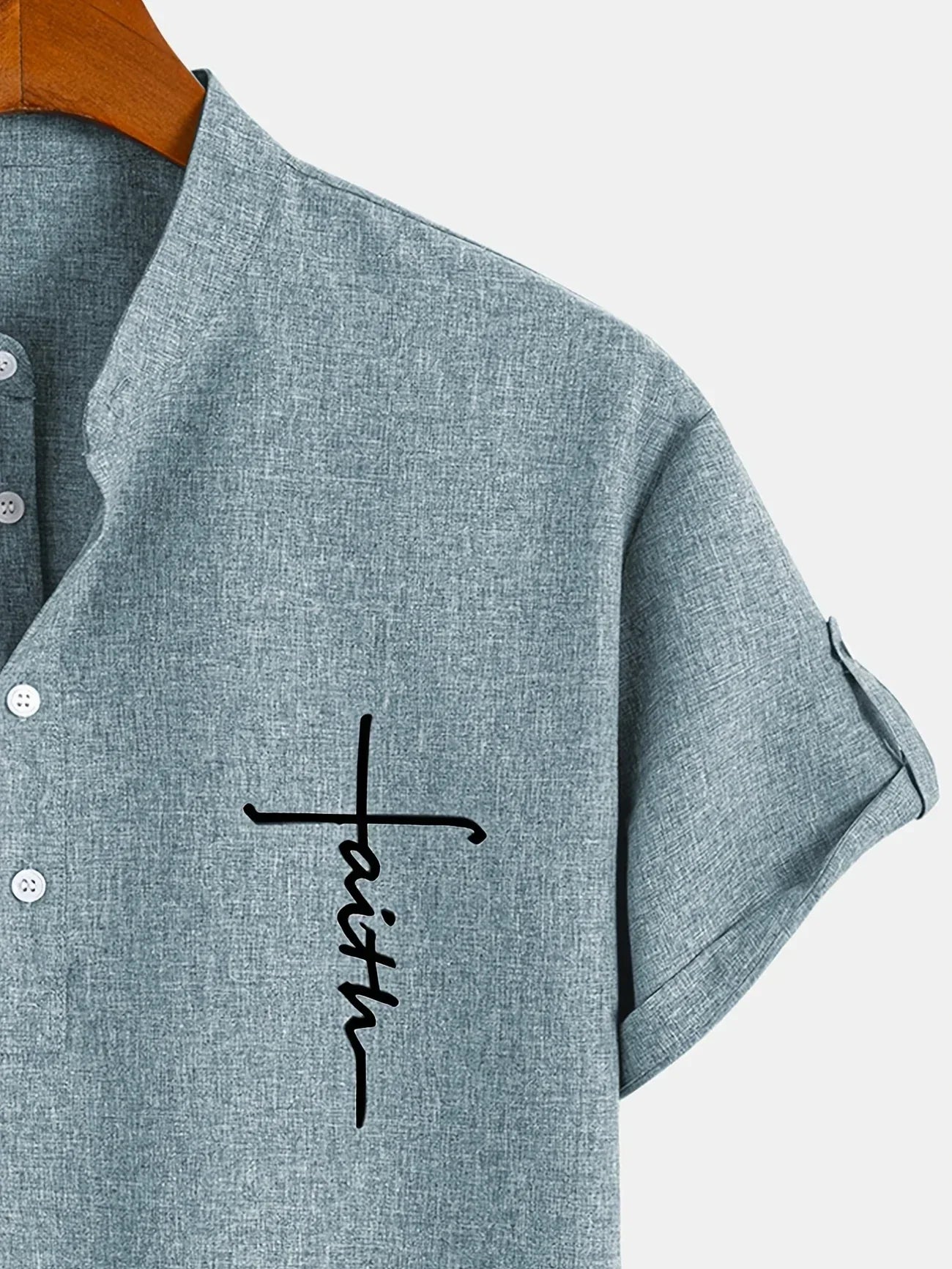 Nova | Camisa elegante de manga corta con cuello alto
