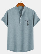 Nova | Camisa elegante de manga corta con cuello alto