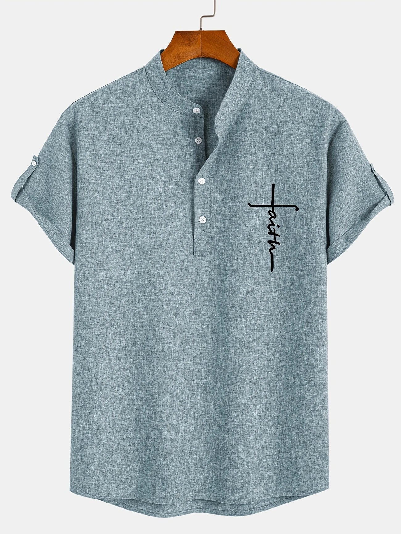 Nova | Camisa elegante de manga corta con cuello alto
