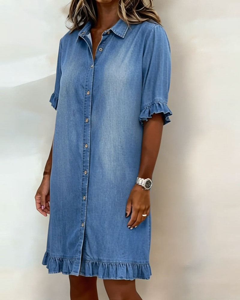 María | Vestido vaquero cómodo con favorecedores pliegues