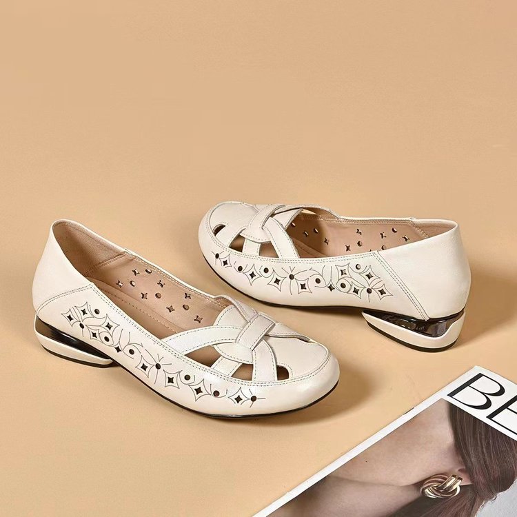 Zapatos de cuero sin cordones de diseño transpirable