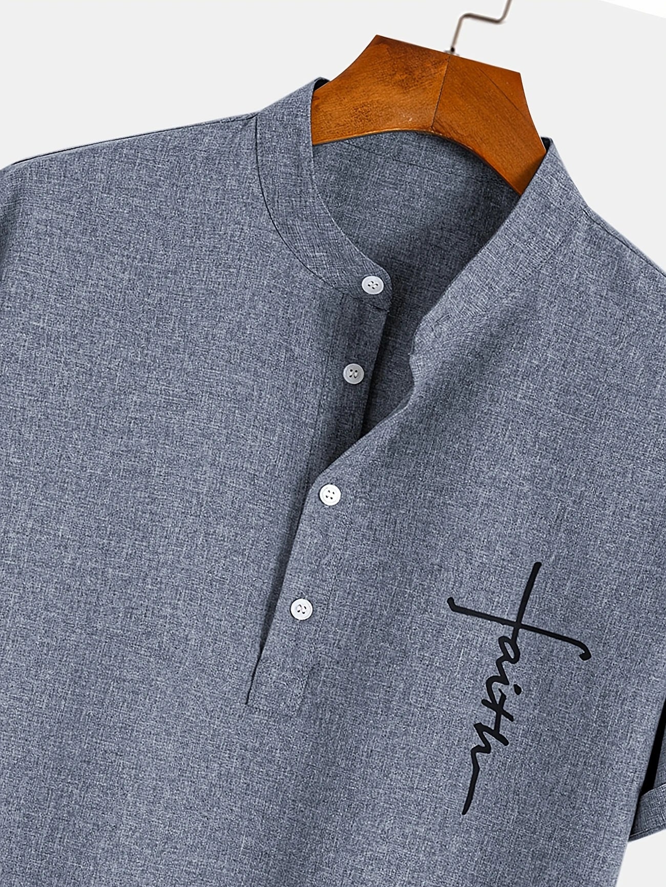 Nova | Camisa elegante de manga corta con cuello alto