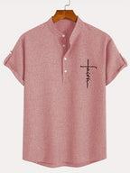 Nova | Camisa elegante de manga corta con cuello alto