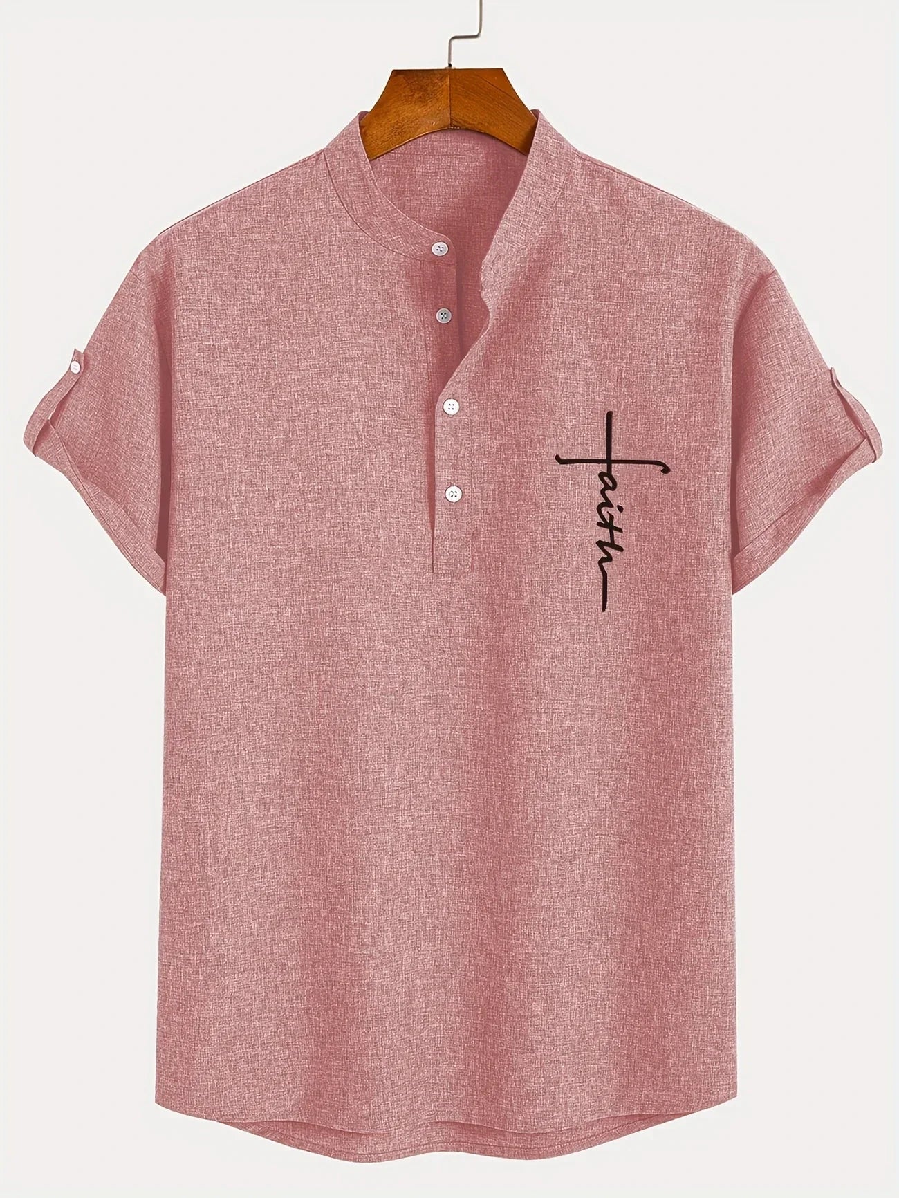 Nova | Camisa elegante de manga corta con cuello alto