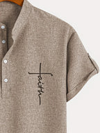 Nova | Camisa elegante de manga corta con cuello alto