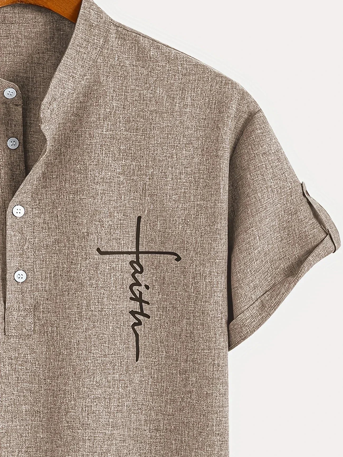 Nova | Camisa elegante de manga corta con cuello alto