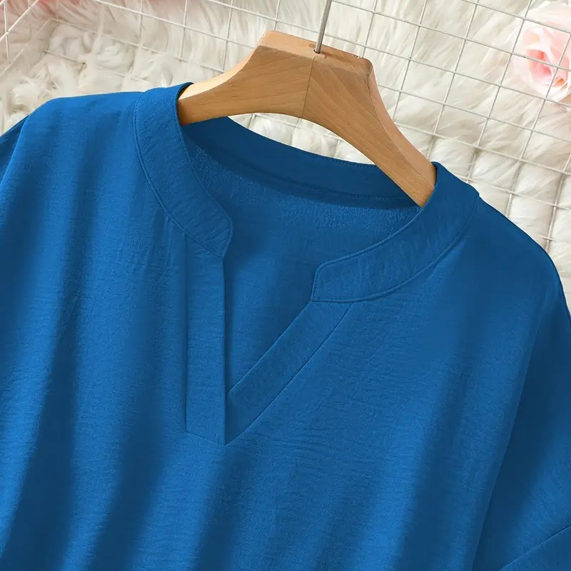 Blusa de manga corta de color liso holgada